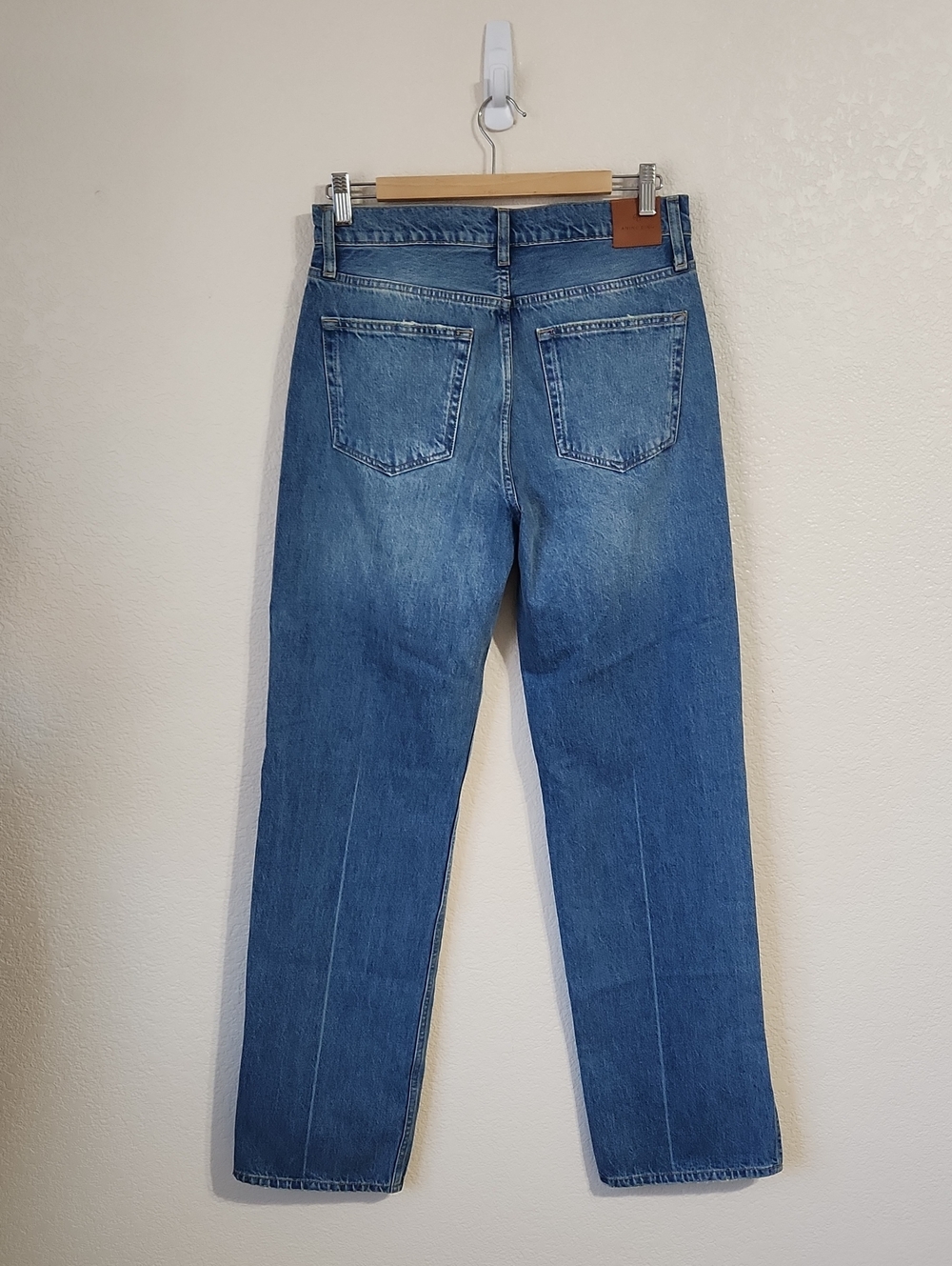 Anine Bing Roy Rigid Cotton Split Hem Jeans in Nordic Blue Size 29 - Picture 6 of 14